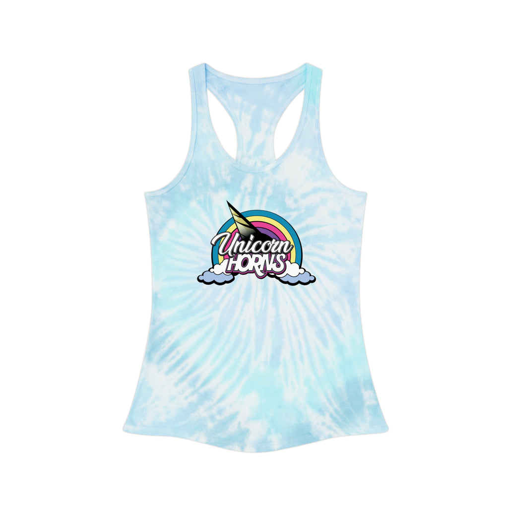Unicorn Horns Tie-Dye Racerback Tank Top
