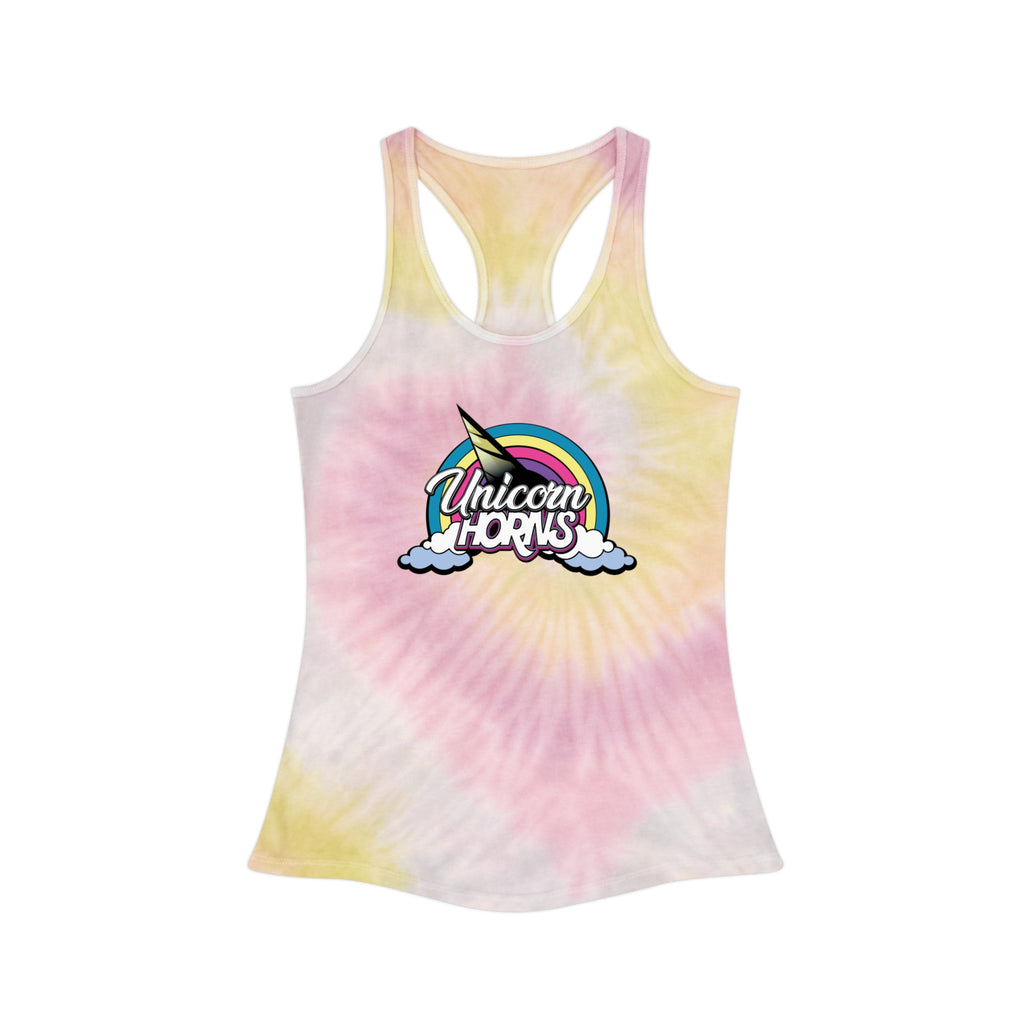 Unicorn Horns Tie-Dye Racerback Tank Top