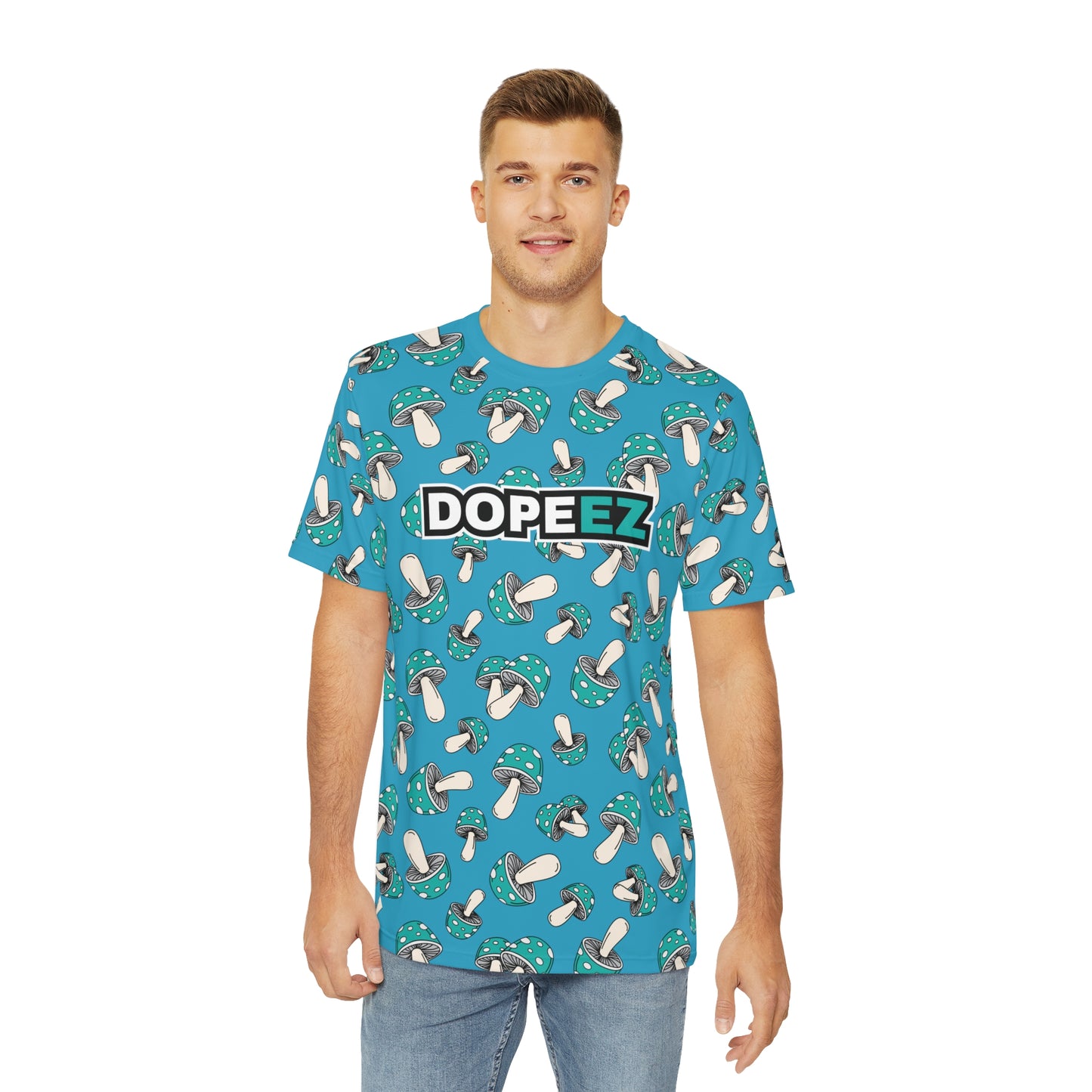 All Over Mushies Dopeez Turquoise Tee